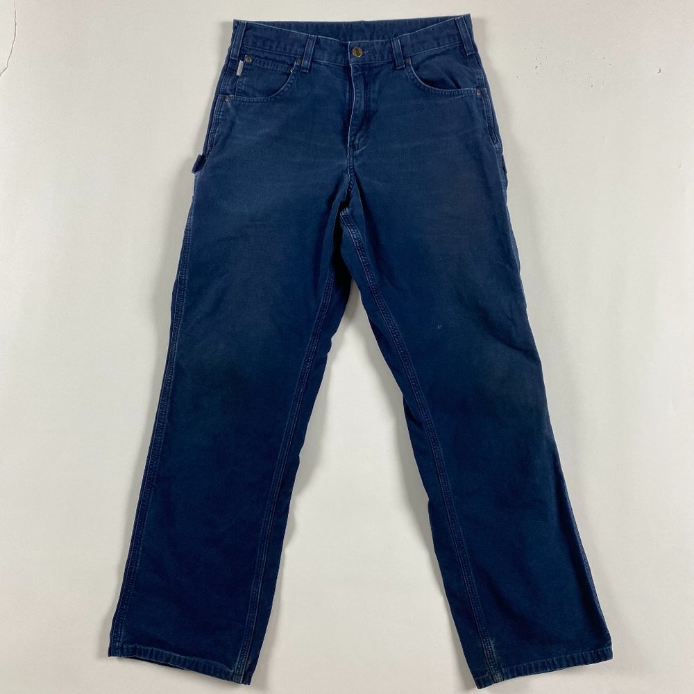 Carhartt B159 NVY Loose Fit Work Carpenter Pants Mens 30 x 32 Fits 30 x 30 Navy